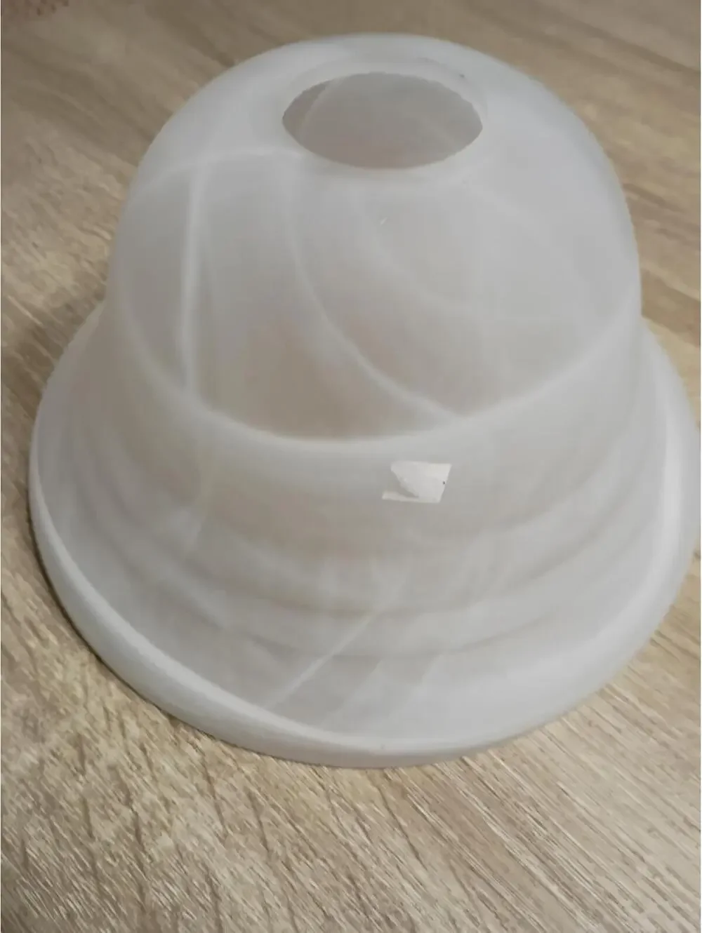 Pair of White Swirled Glass Light Fixture Shades